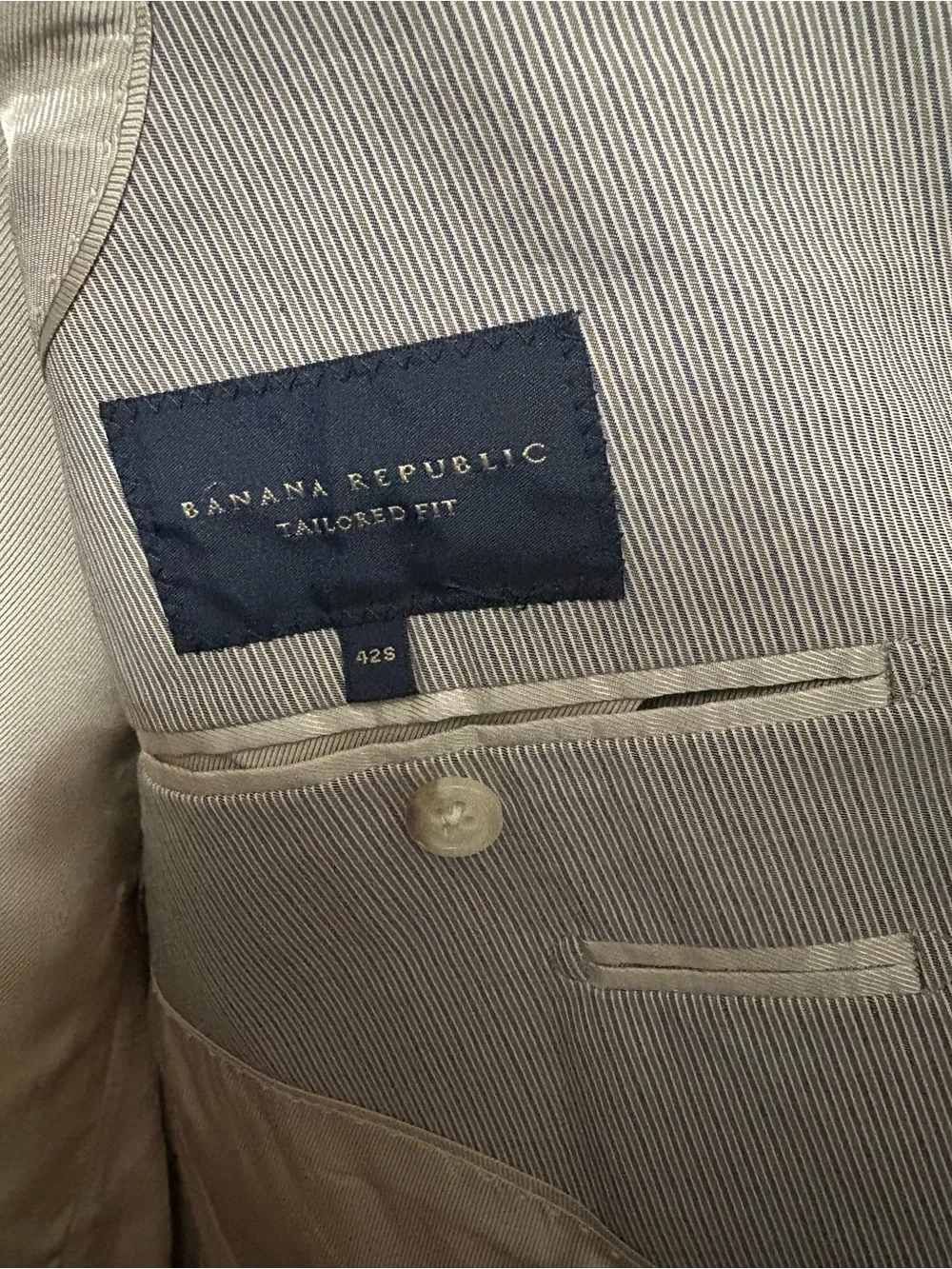 Banana Republic Men's Light Gray Pinstripe Sport Coat